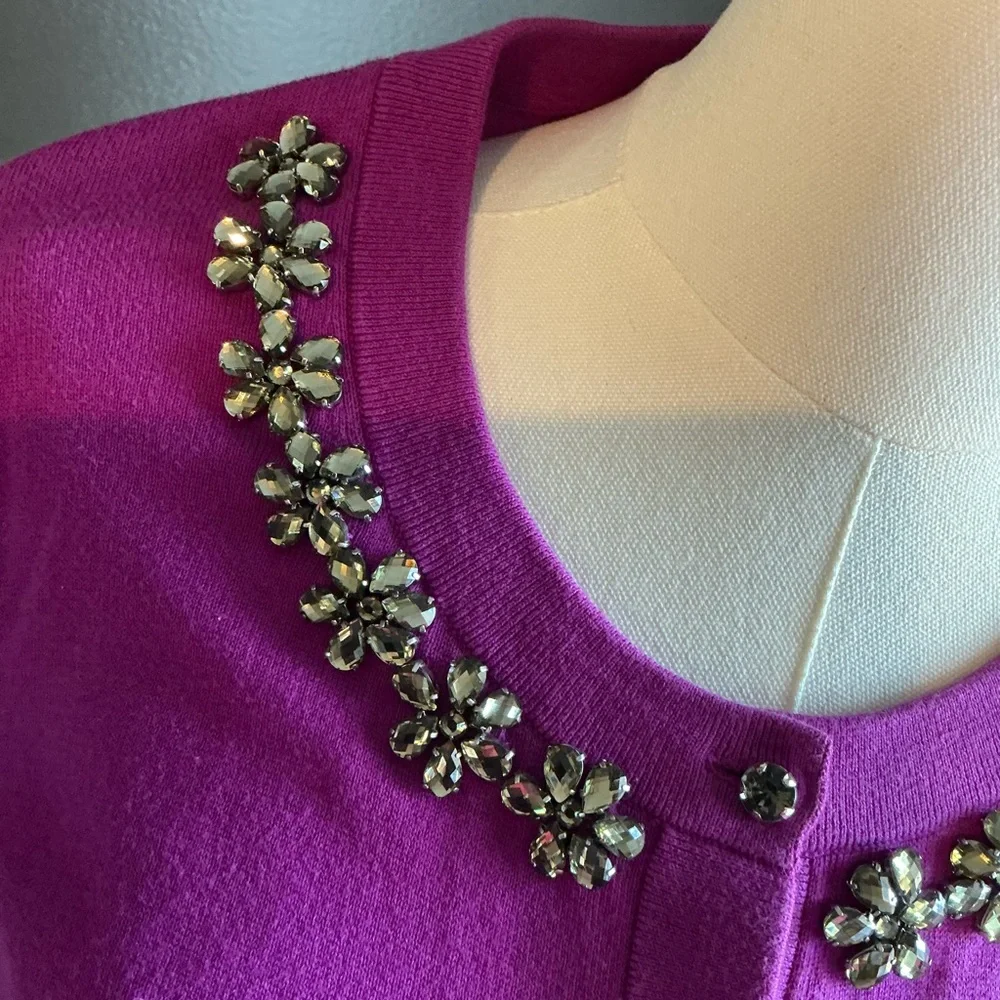Kate Spade Purple Cardigan, Jewel Embellished, medium